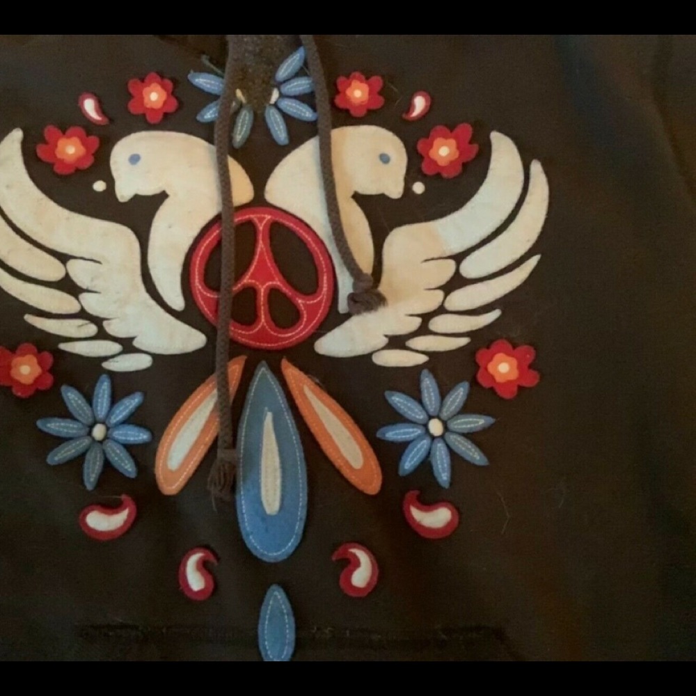 Cute Lucky Brand Bohemian Peace Hoodie Medium runs Small